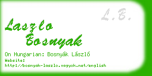 laszlo bosnyak business card